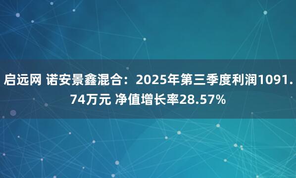 启远网 诺安景鑫混合：2025年第三季度利润1091.74万元 净值增长率28.57%